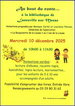 Au bout du conte le 10 décembre à Laneuville-sur-Meuse